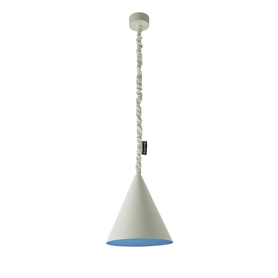 IN-ES.ARTDESIGN lampe à suspension JAZZ S CEMENTO (Intérieur bleu - Peinture effet béton et nébulite