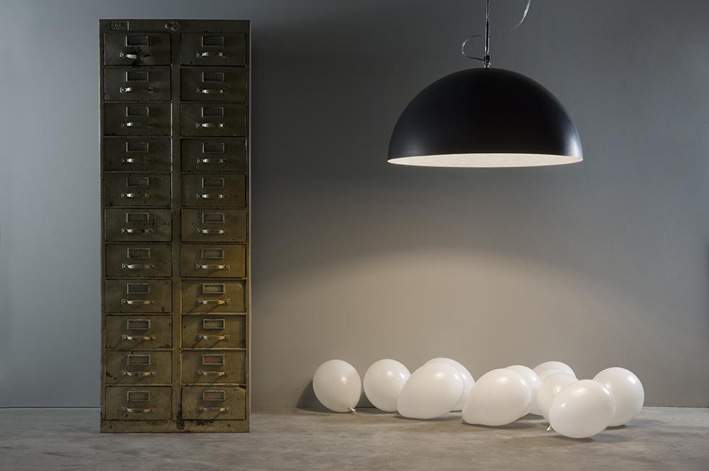 IN-ES.ARTDESIGN lampe à suspension MEZZA LUNA 1 LAVAGNA