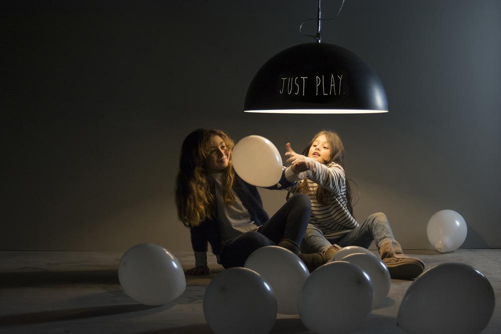 IN-ES.ARTDESIGN lampe à suspension MEZZA LUNA 1 LAVAGNA