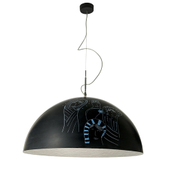 IN-ES.ARTDESIGN lampe à suspension MEZZA LUNA 2 LAVAGNA