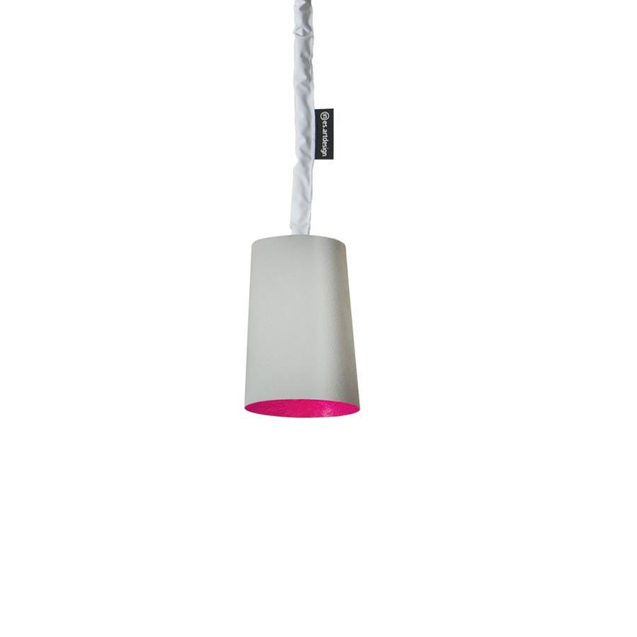 IN-ES.ARTDESIGN lampe à suspension PAINT CEMENTO (Intérieur magenta - Peinture effet béton et nébuli