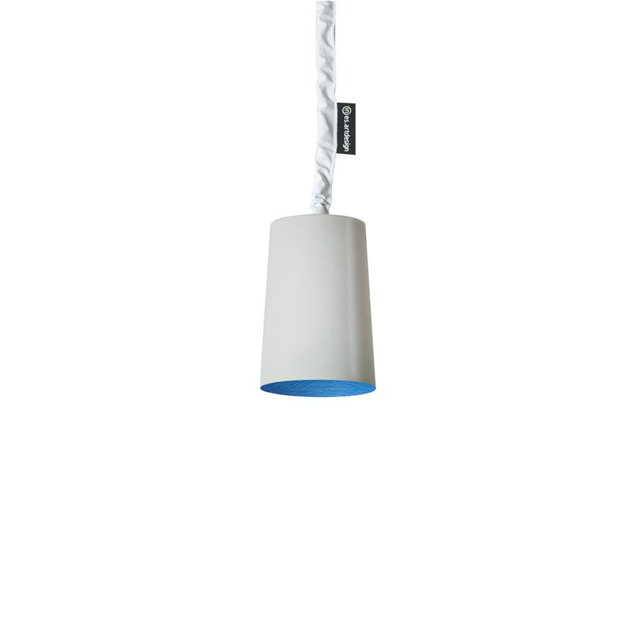 IN-ES.ARTDESIGN lampe à suspension PAINT CEMENTO (Intérieur bleu - Peinture effet béton et nébulite)