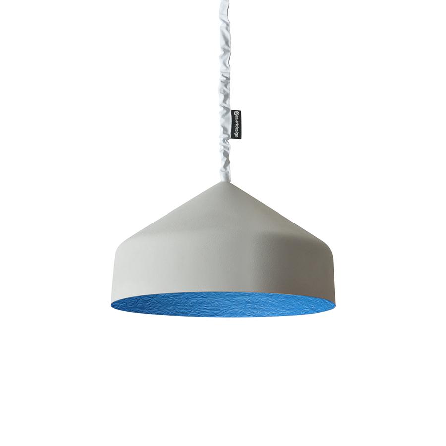 IN-ES.ARTDESIGN lampe à suspension CYRCUS CEMENTO (Intérieur bleu - Peinture effet béton et nébulite