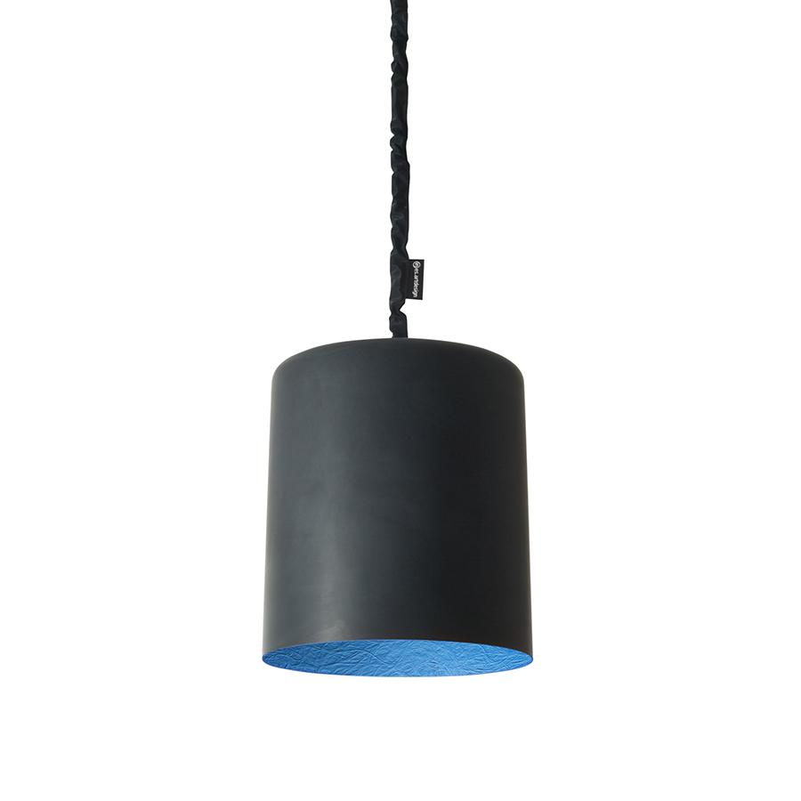 IN-ES.ARTDESIGN lampe à suspension BIN LAVAGNA (Intérieur bleu - Résine effet tableau blanc et nebul