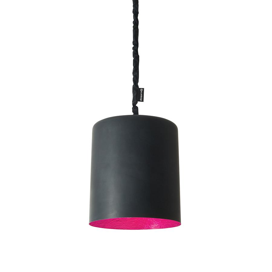 IN-ES.ARTDESIGN lampe à suspension BIN LAVAGNA (Intérieur magenta - Résine effet tableau blanc et ne