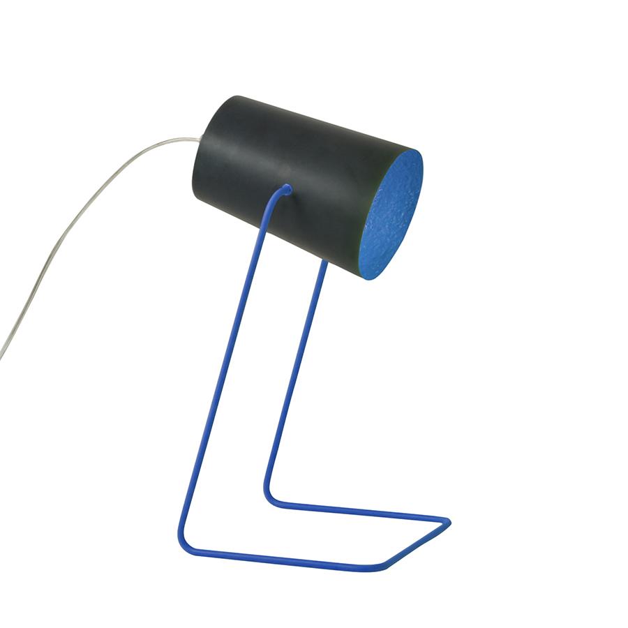 IN-ES.ARTDESIGN lampe de table PAINT T LAVAGNA (Base et intérieur bleu - Résine effet tableau noir, 
