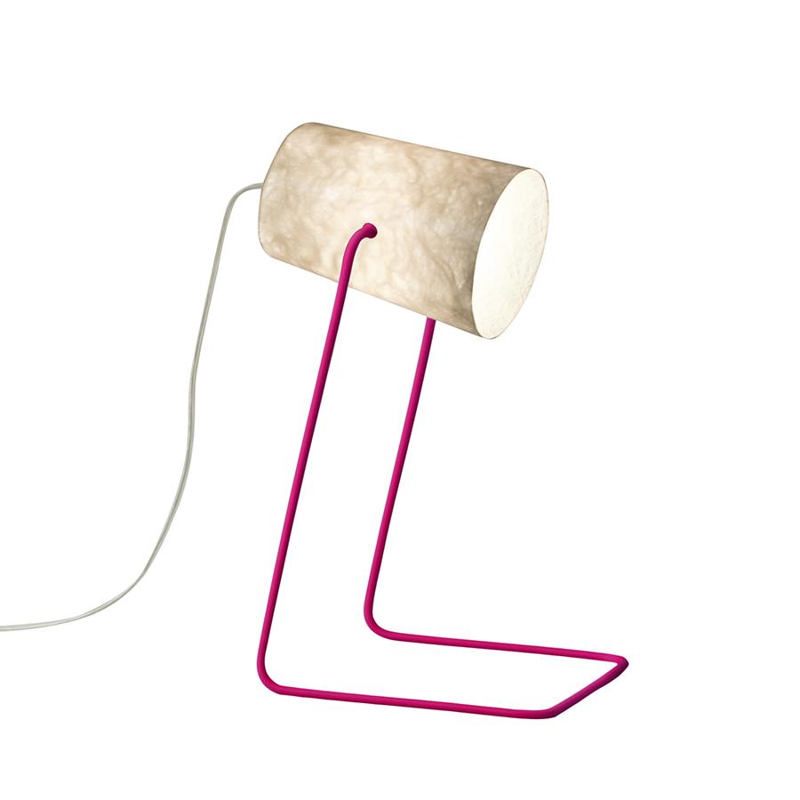 IN-ES.ARTDESIGN lampe de table PAINT T NEBULA (Base magenta - acier et Nebulite)