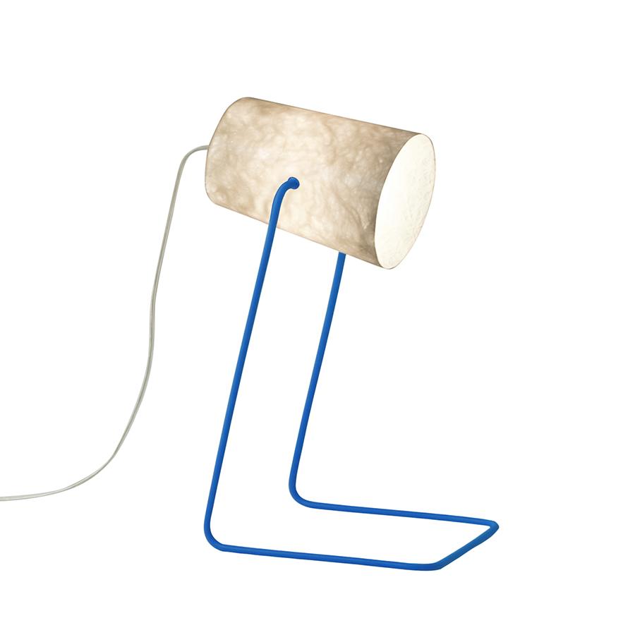 IN-ES.ARTDESIGN lampe de table PAINT T NEBULA (Base bleu - acier et Nebulite)