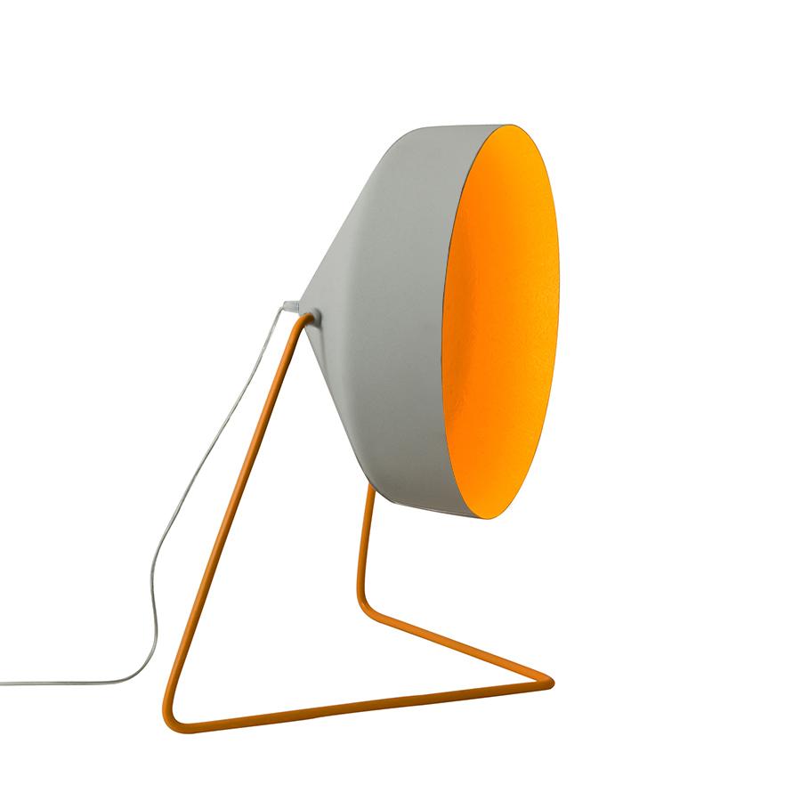 IN-ES.ARTDESIGN lampadaire CYRCUS F CEMENTO (Base et intérieur orange - Peinture effet béton, nébuli
