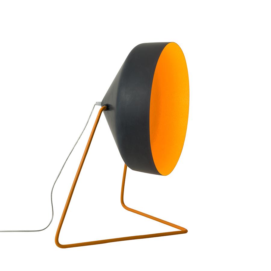 IN-ES.ARTDESIGN lampadaire CYRCUS F LAVAGNA (Base et intérieur orange - Résine effet tableau noir, n