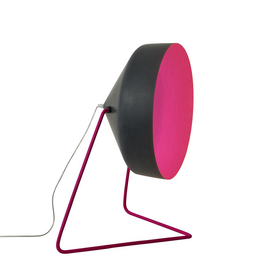 IN-ES.ARTDESIGN lampadaire CYRCUS F LAVAGNA (Base et intérieur magenta - Résine effet tableau noir, 
