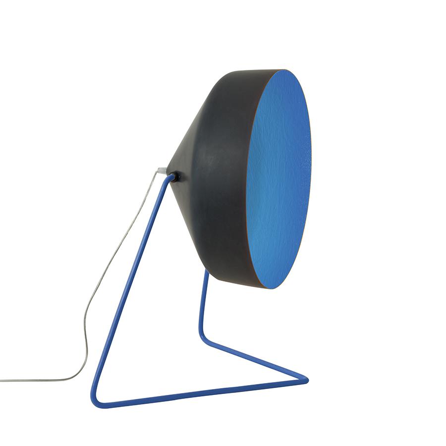 IN-ES.ARTDESIGN lampadaire CYRCUS F LAVAGNA (Base et intérieur bleu - Résine effet tableau noir, néb