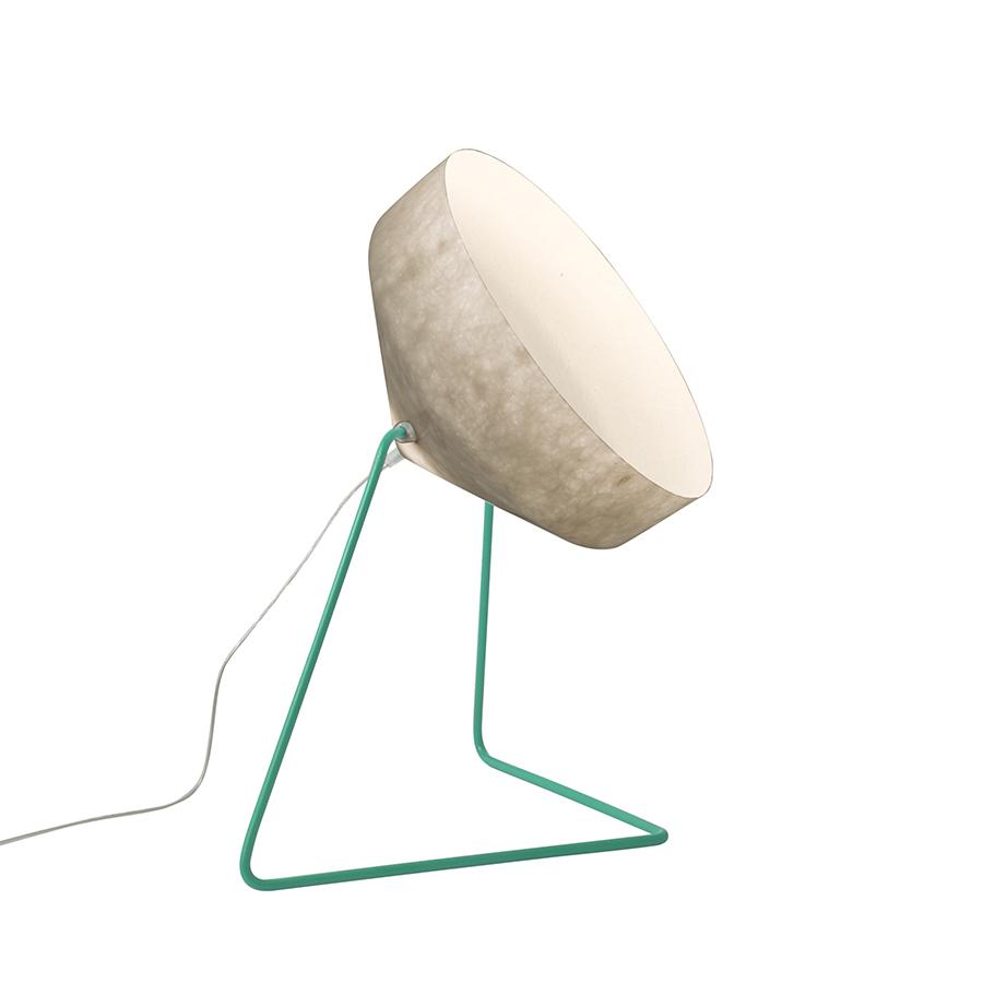 IN-ES.ARTDESIGN lampadaire CYRCUS F NEBULA (Base turquoise - acier et Nebulite)