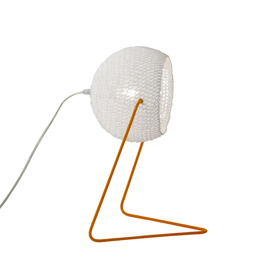 IN-ES.ARTDESIGN lampe de table TRAMA T1 (Base orange - Coton, résine et acier)