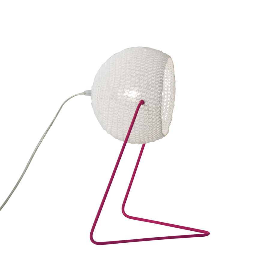 IN-ES.ARTDESIGN lampe de table TRAMA T1 (Base magenta - Coton, résine et acier)