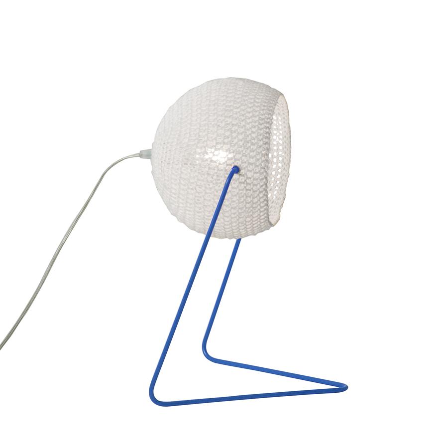 IN-ES.ARTDESIGN lampe de table TRAMA T1 (Base bleu - Coton, résine et acier)