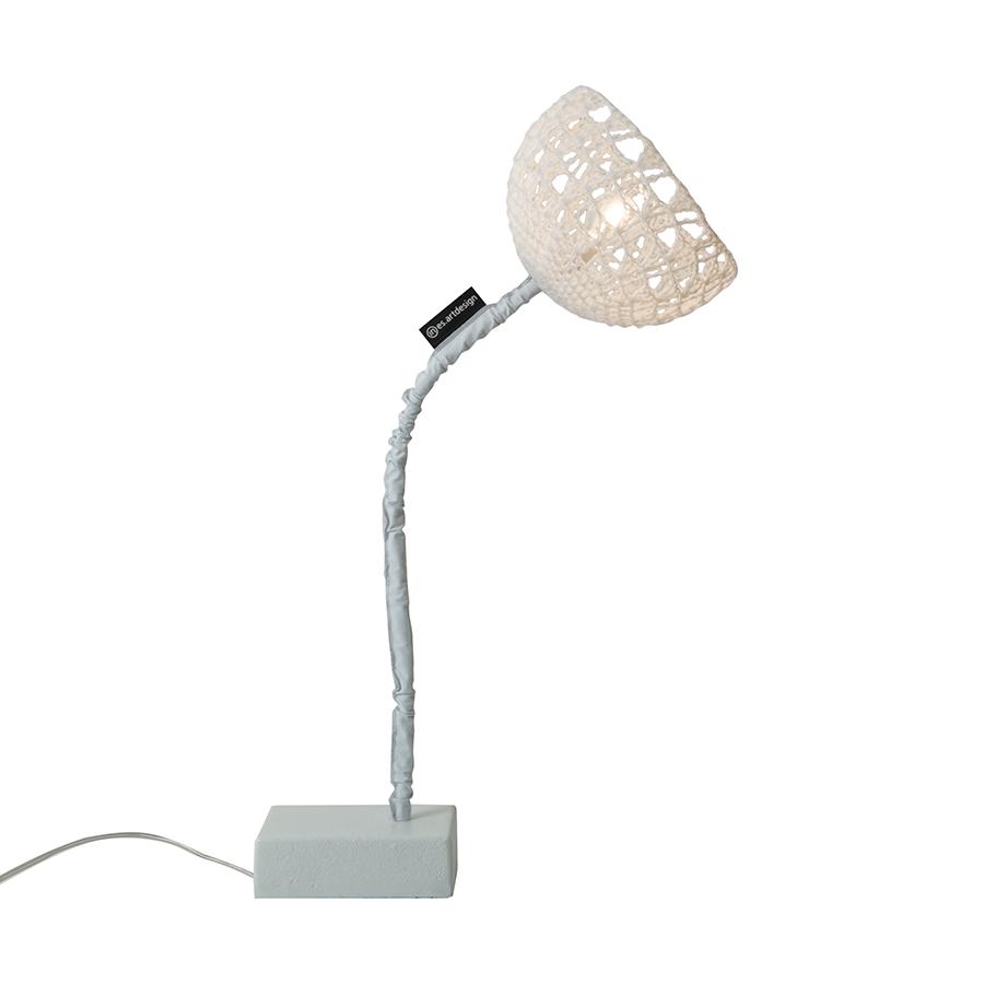 IN-ES.ARTDESIGN lampe de table TRAMA T2 (Base blanche - Coton, résine et acier)