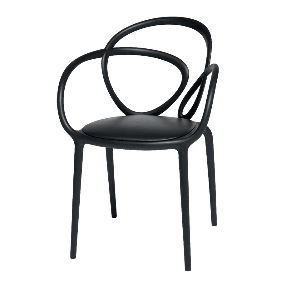 QEEBOO set de 2 chaises LOOP CHAIR avec coussin (Noir - Polypropylène)