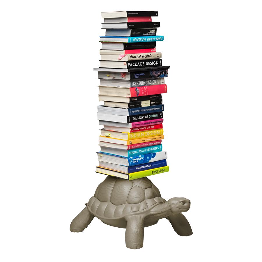 QEEBOO bibliothèque verticale TURTLE CARRY BOOKCASE (Gris tourterelle - Polyéthylène)