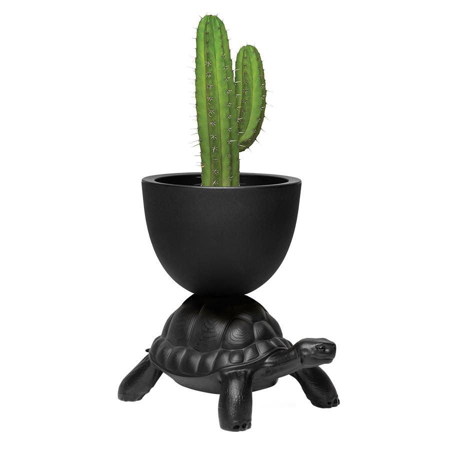 QEEBOO vase TURTLE CARRY PLANTER (Noir - Polyéthylène)