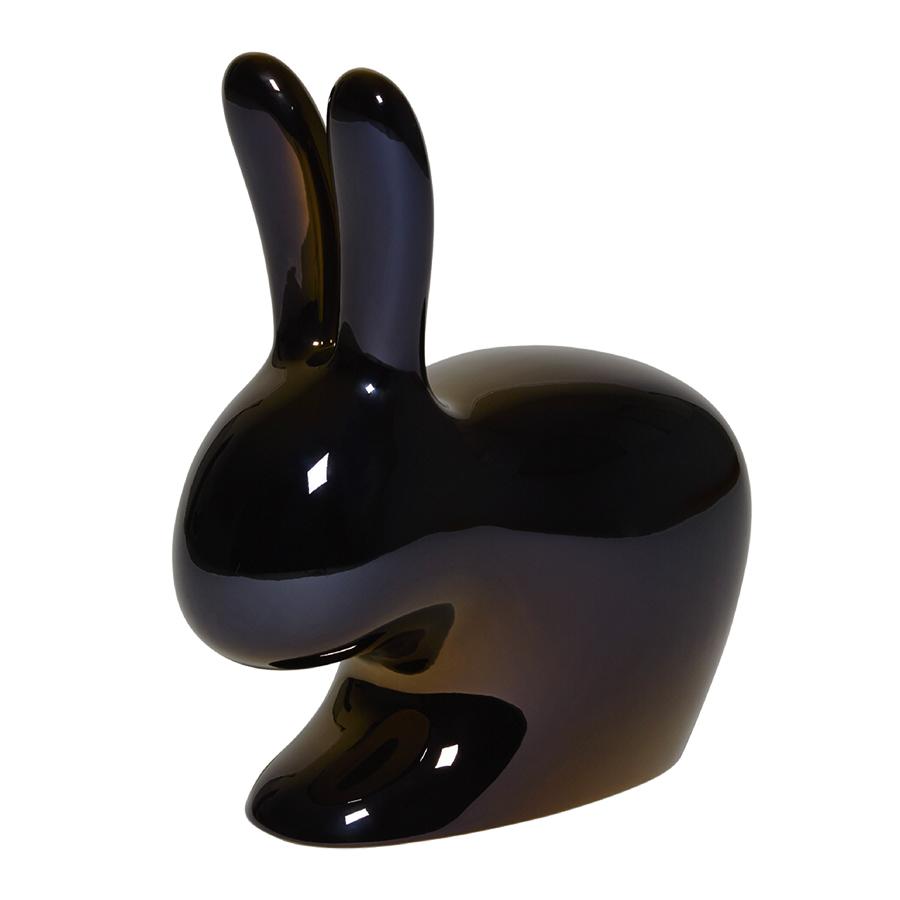 QEEBOO chaise RABBIT CHAIR METAL FINISH (Perle noir - Polyéthylène)