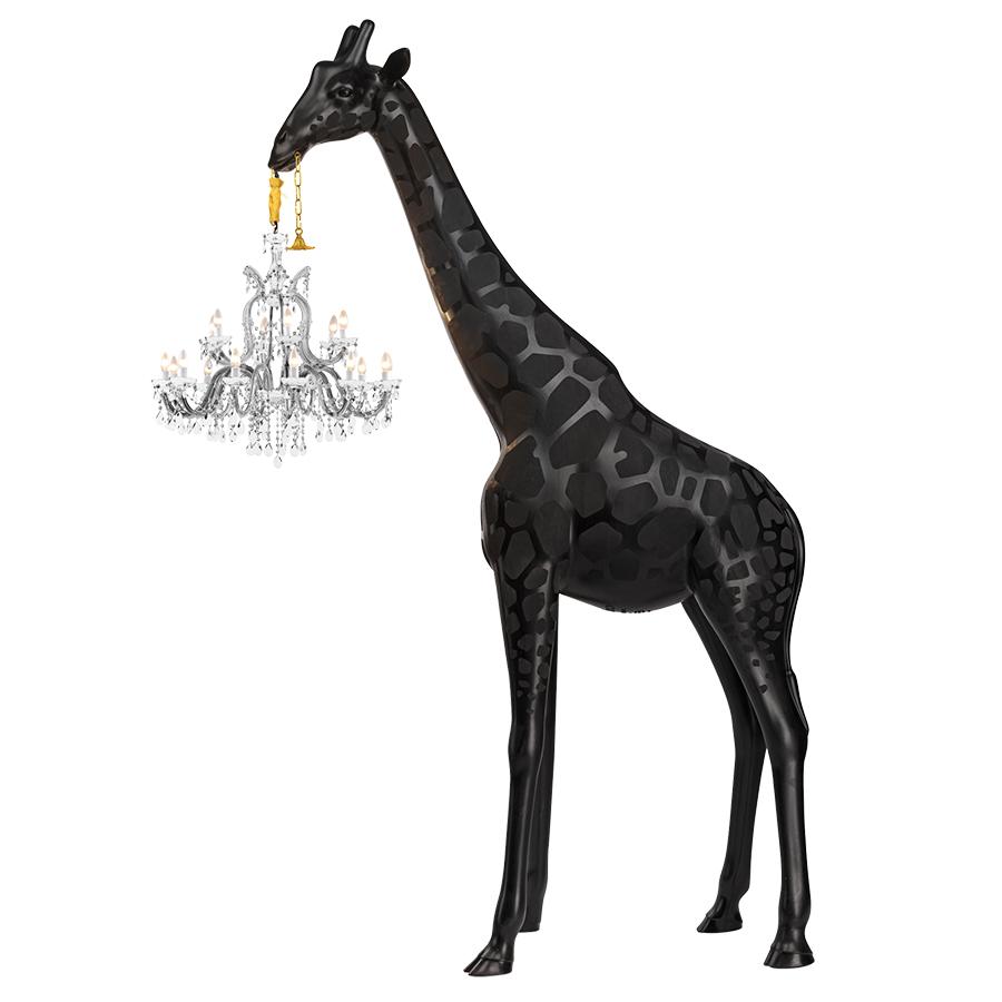 QEEBOO lampadaire GIRAFFE IN LOVE INDOOR H 400 cm (Noir - Fiberglass)