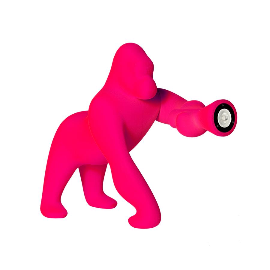 QEEBOO lampe de table KONG XS VELVET FINISH (Fuchsia - Polyéthylène et velours)