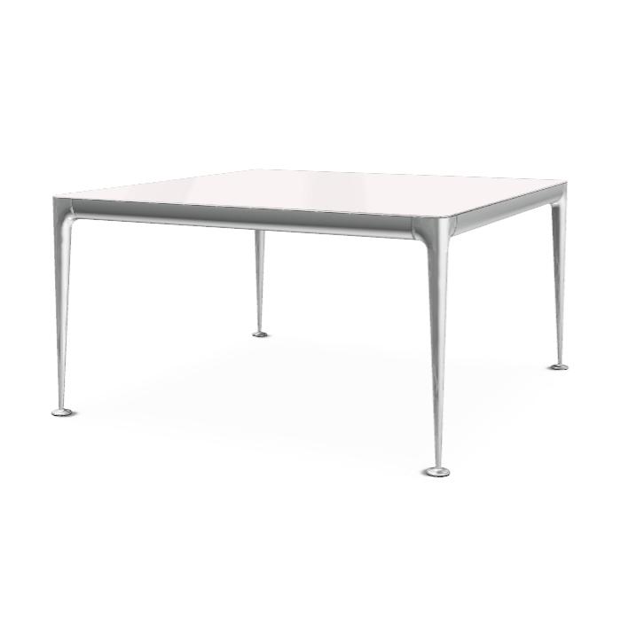 MAGIS table BIG WILL 145 x 145 cm (Blanc brillant - Pieds en aluminium brillant et plateau en crista