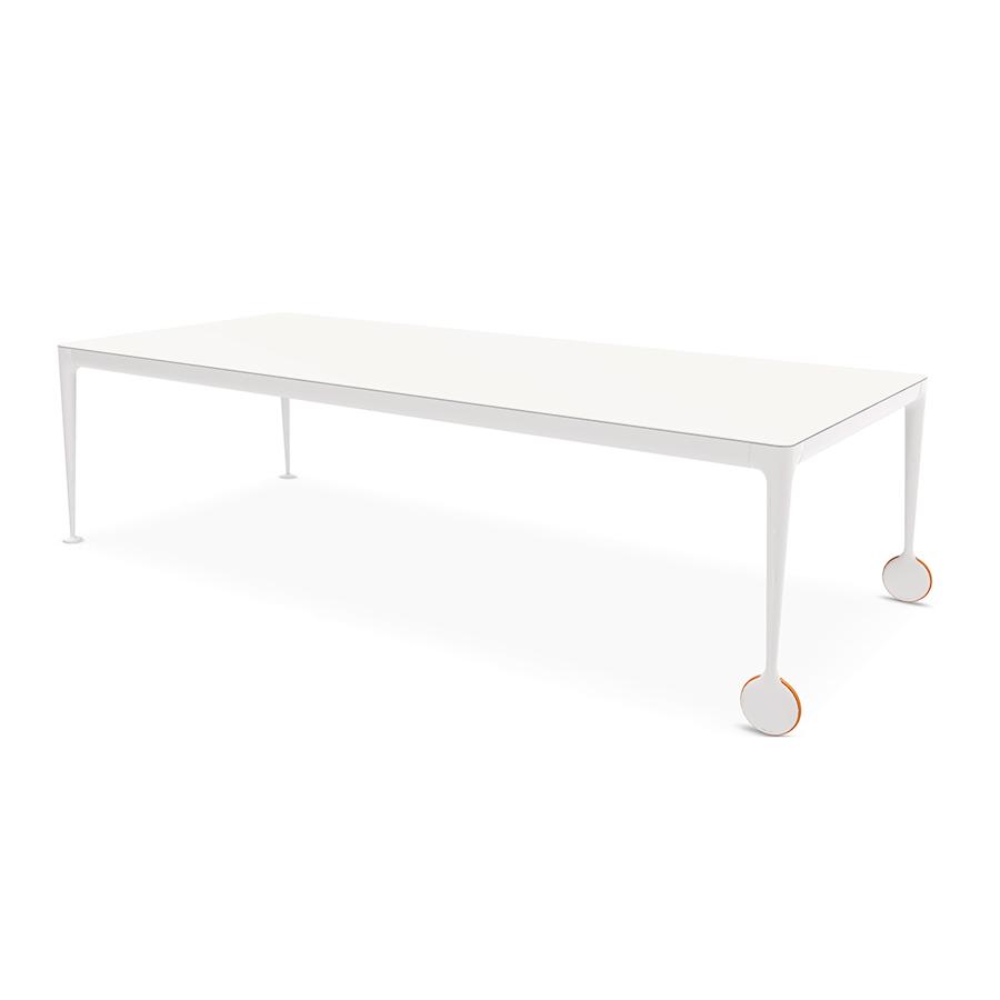 MAGIS table avec roues BIG WILL 280 x 125 cm (Blanc Opaque - Pieds en aluminium mat et plateau en cr