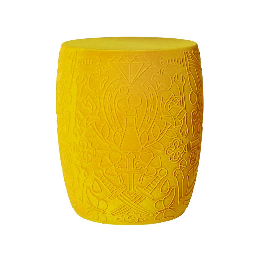 QEEBOO MEXICO STOOL AND SIDE TABLE VELVET FINISH