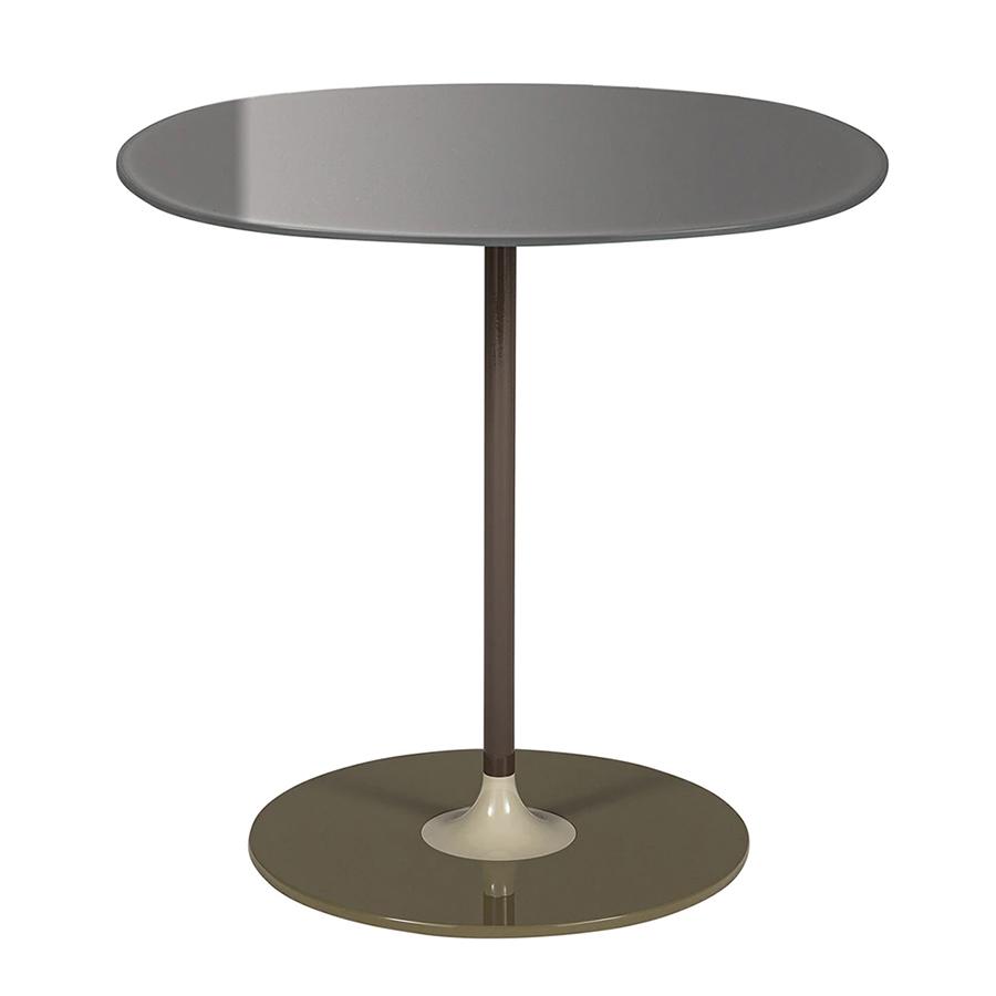 KARTELL table basse THIERRY 45 x 45 cm (Gris - Verre trempé peint au dos et acier peint)