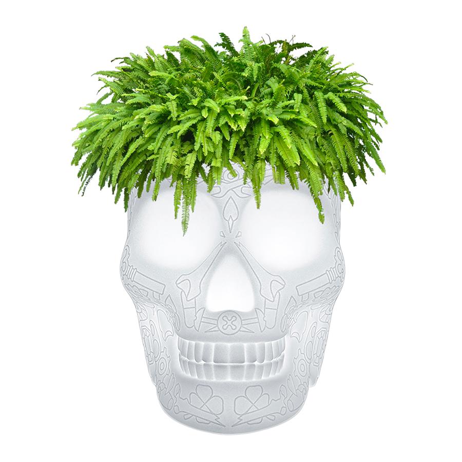 QEEBOO vase avec éclairage MEXICO PLANTER LED RGB (Blanc - Polyéthylène)