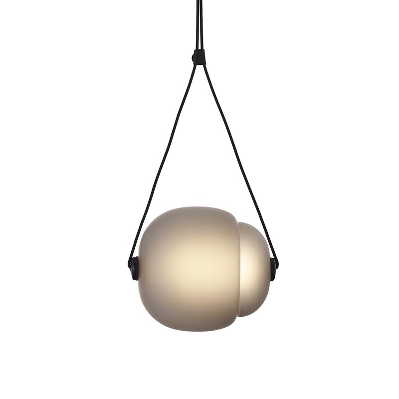 BROKIS lampe à suspension CAPSULA SINGLE (Intérieur et extérieur gravés fumés - Verre)