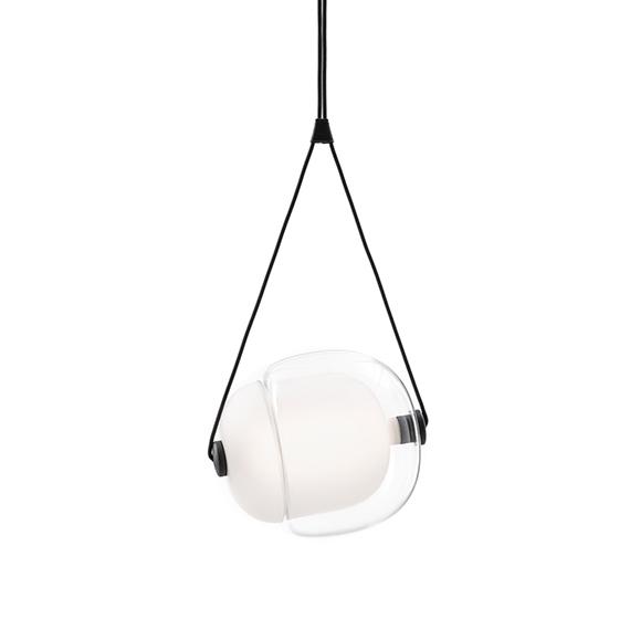 BROKIS lampe à suspension CAPSULA SINGLE (Extérieur transparent, intérieur opale givré - Verre)