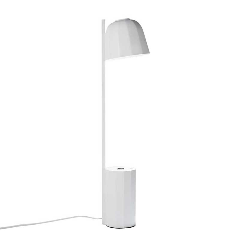 PRANDINA lampe de table NOVIA T1 USB (Blanc - Métal verni)