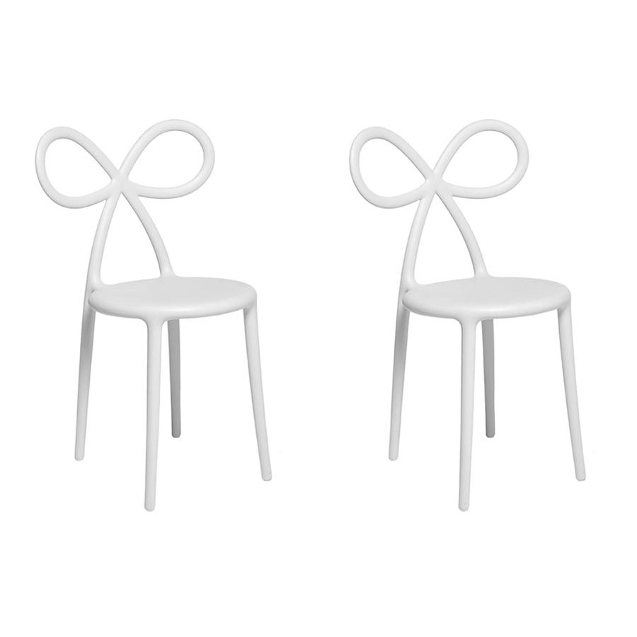 QEEBOO set de 2 chaises RIBBON CHAIR (Blanc - Polypropylène)