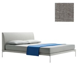 ZANOTTA double bed TALAMO with satin nickel footsies for a mattress size 160 x 200 cm