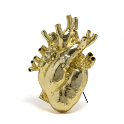 SELETTI heart shaped vase LOVE IN BLOOM GIANT GOLD