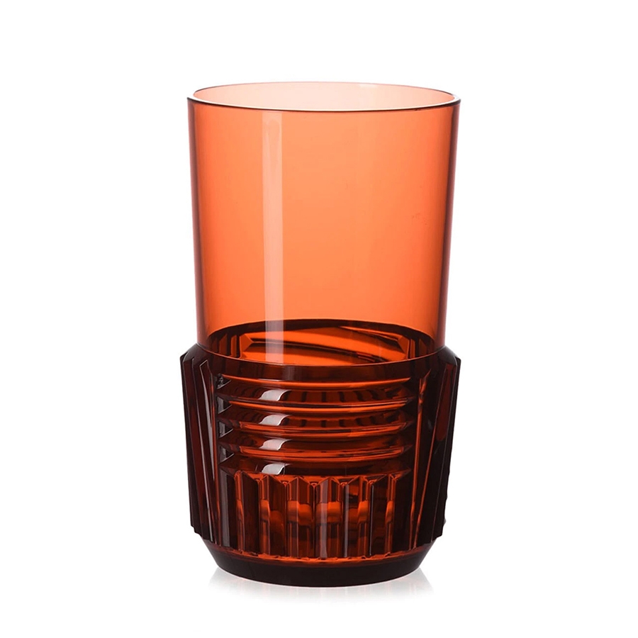 KARTELL set de 4 verres TRAMA (H 15 cm / Rosé - Technopolymère thermoplastique transparent)