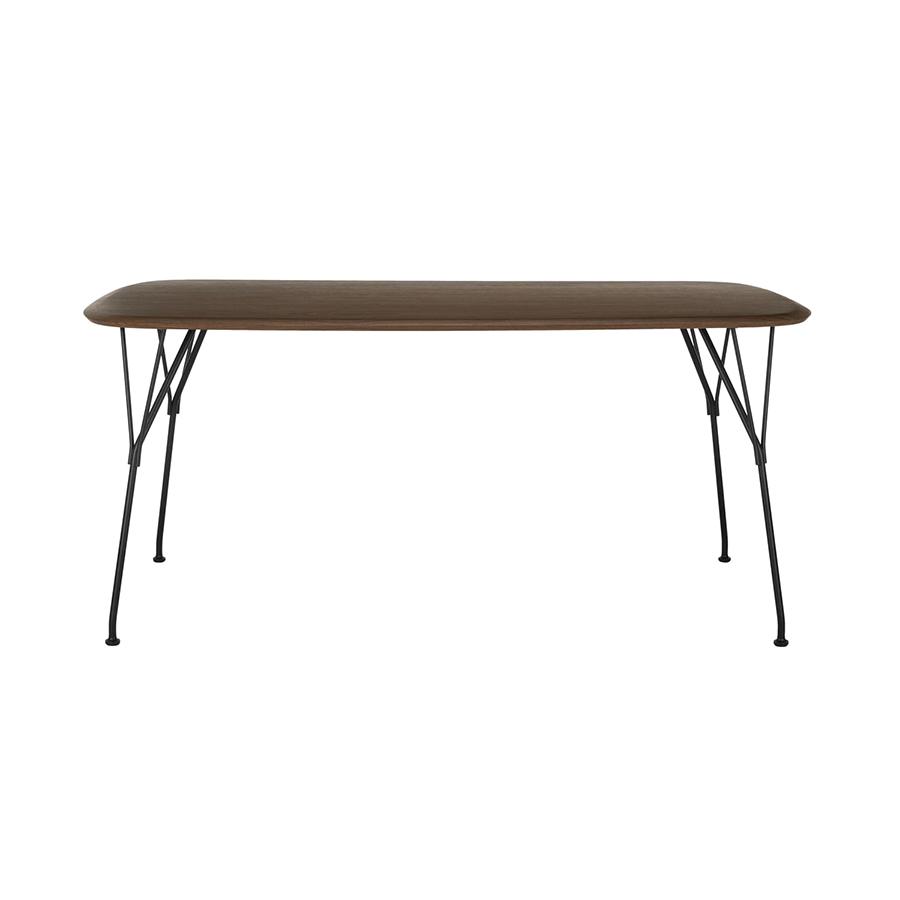 KARTELL table rectangulaire VISCOUNT OF WOOD 160 cm (Plateau en noyer, structure noire - bois et mét