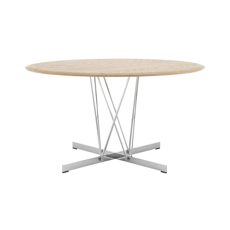 KARTELL table ronde VISCOUNT OF WOOD Ø 130 cm (Plateau en frêne, structure chromée - bois et métal)