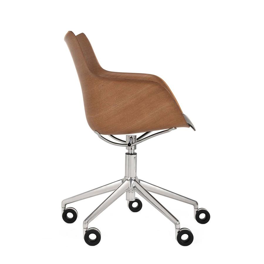 KARTELL chaise avec accoudoirs à roulettes Q/WOOD