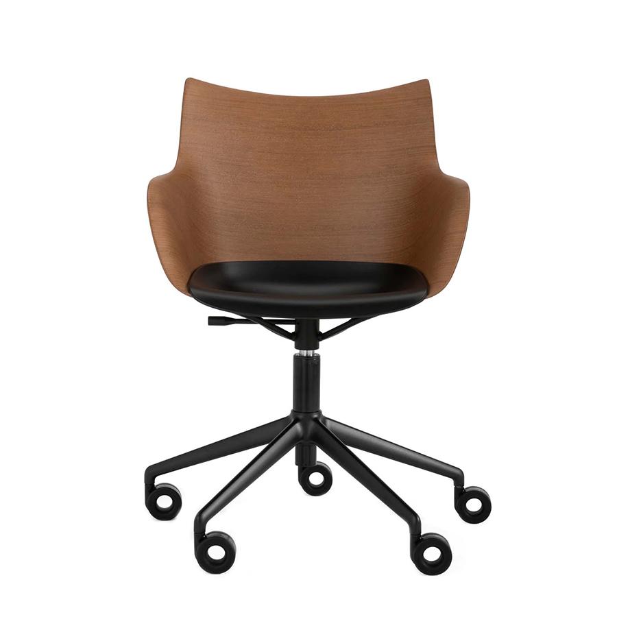 KARTELL chaise avec accoudoirs à roulettes Q/WOOD