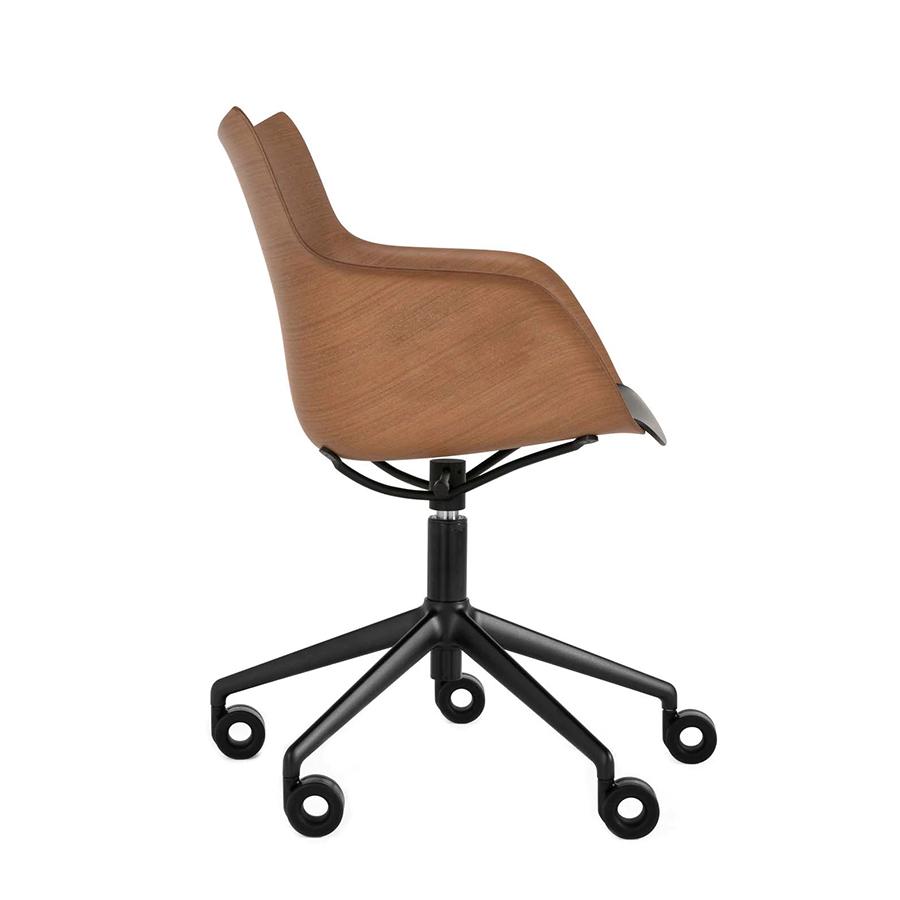 KARTELL chaise avec accoudoirs à roulettes Q/WOOD