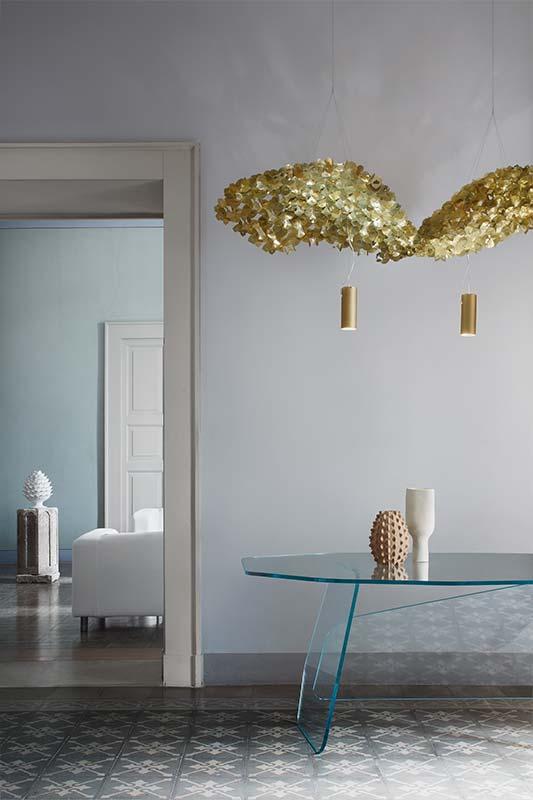 SLAMP lampe à suspension NUVEM composition de 6 modules velvet