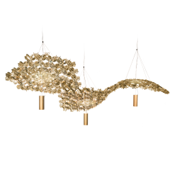 SLAMP lampe à suspension NUVEM composition de 3 modules velvet