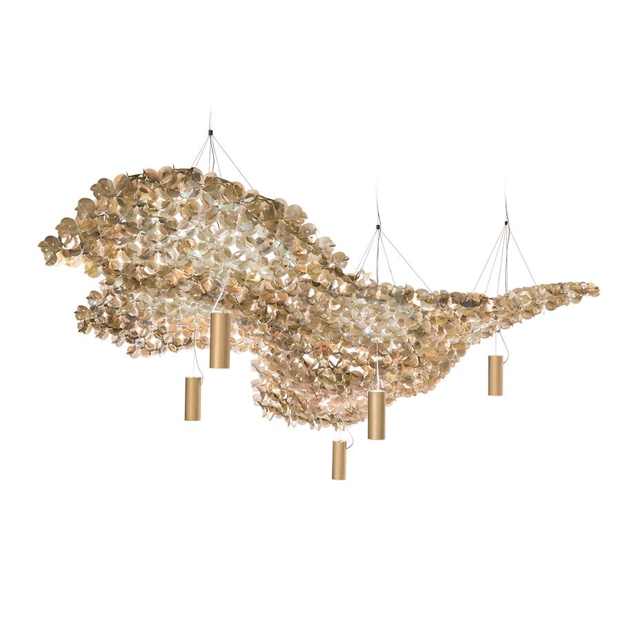 SLAMP lampe à suspension NUVEM composition de 6 modules velvet