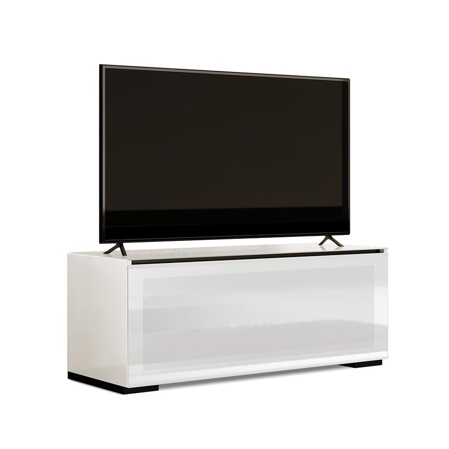 MUNARI meuble TV GENOVA GE 126 GE126BI (Blanc - Verre)