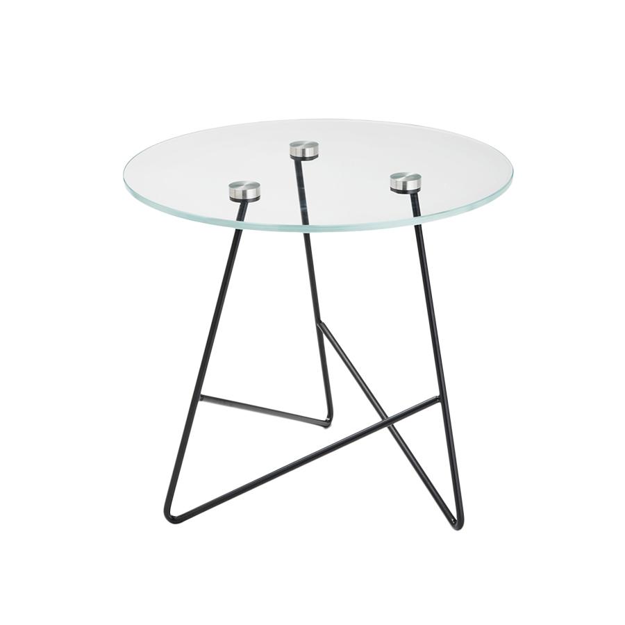 MEME DESIGN table basse ERMIONE Ø 50 cm (Couleurs Privé de votre choix - Métal et plateau en verre e