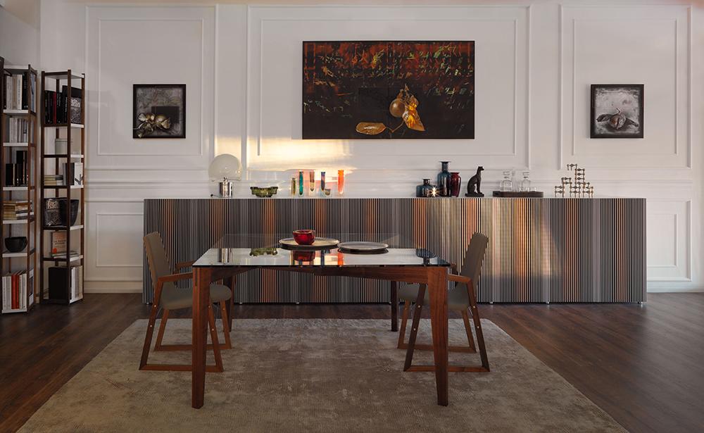 HORM sideboard with 4 doors CARLOS on base Minimal Design W 192 cm